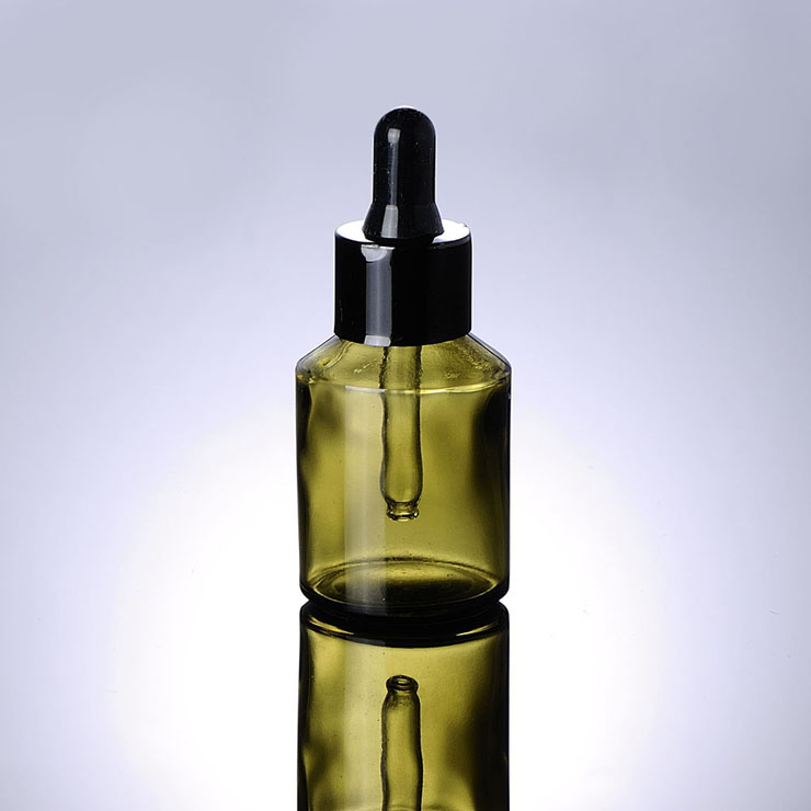 Big Discount Face Cream Jars - High Quality 30Ml Green Dropper Glass Bottle Black Sliver Golden Rubber Cap Cosmetic Glass Bottle – Xumin