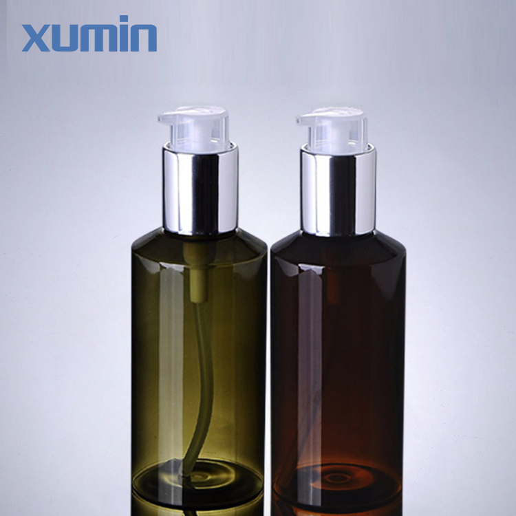 Best Price onMakeup Jars -
 Minimum order allow sliver cap 100ml green amber plastic cosmetic pet bottle – Xumin