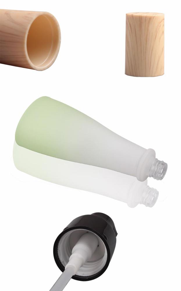 Factory Supplying cosmetic cream jar Wooden Cap Small Pump Bottle Lotion Bottles