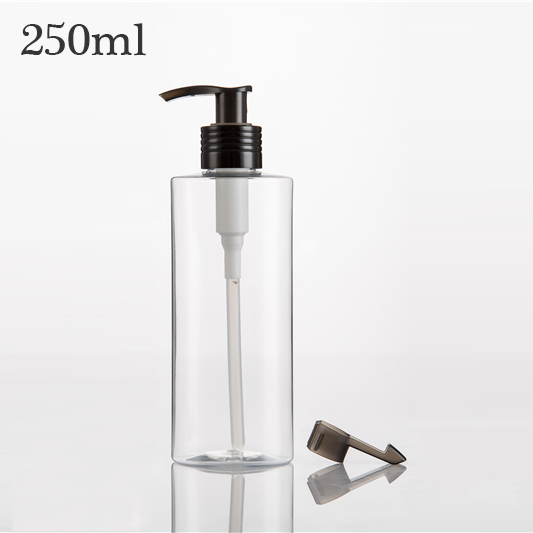 Easy carry flat shoulder black cap 100ML 120ML 150ML 200ML 250ML foam pump cosmetic pet bottle