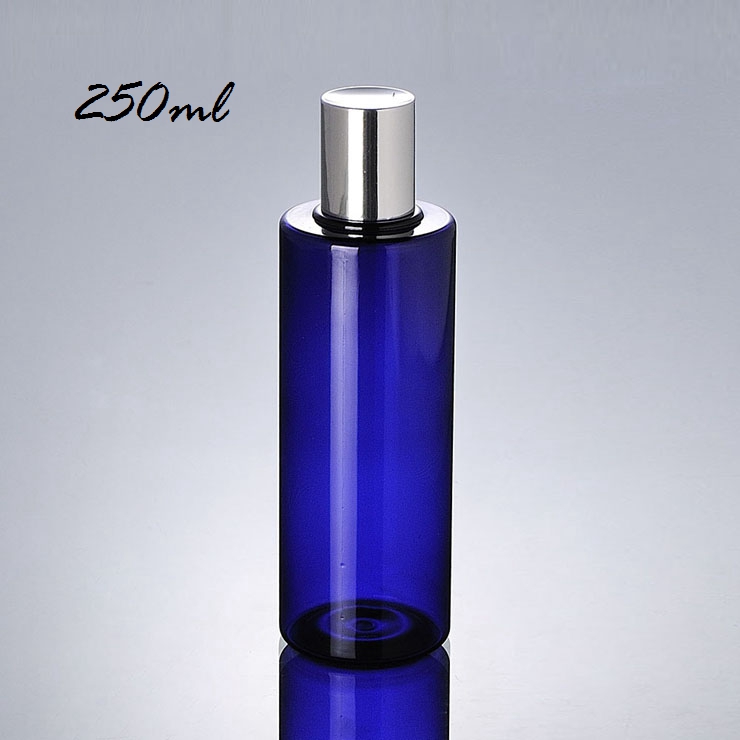 100Ml 200Ml 250Ml High Quality Sliver Screw Cap Wholesale Price Blue Pet Bottle