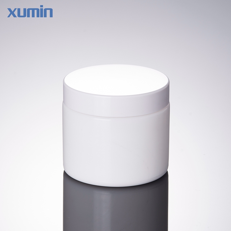 Berufflech gëllt Qualitéit kosmetesch Ronn Crème acrylic Container wäiss 100g PET Jar fir Crème Verpakung