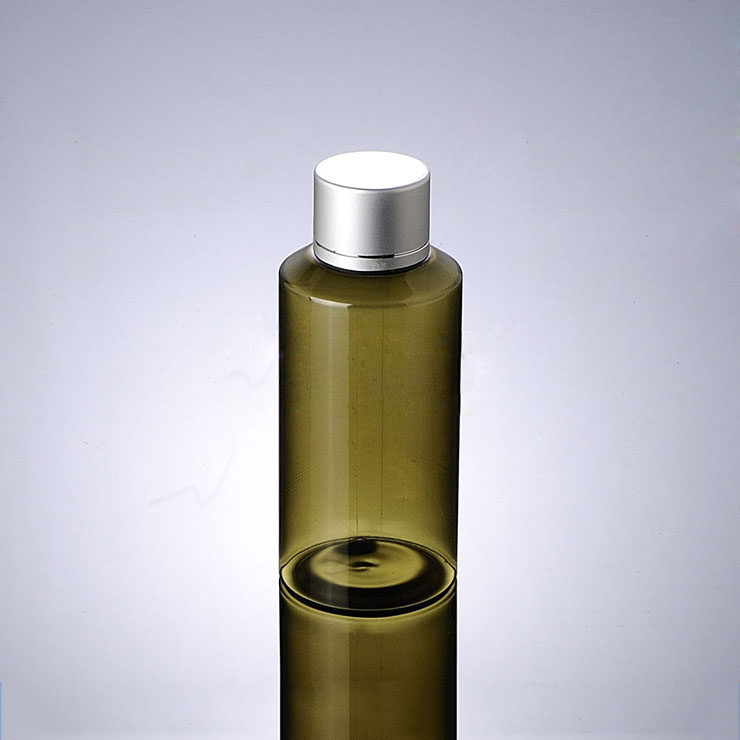 Super Purchasing for Bottle Cosmetic -
 high quality aluminum screw cap 100ml 150ml green brown cosmetic pet bottle – Xumin