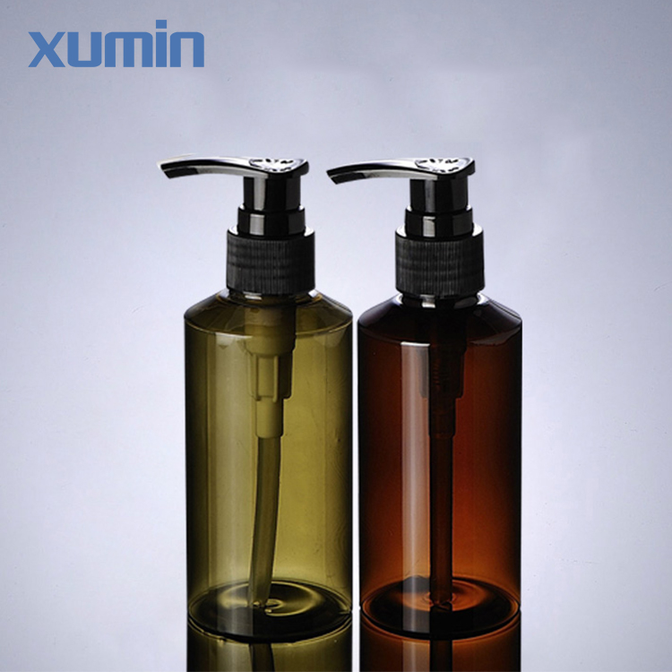 Renewable Design for Aluminum Bottle -
 Black pump cap inclined shoulder 100ml 150ml plastic hair care shampoo cosmetic pet bottle – Xumin
