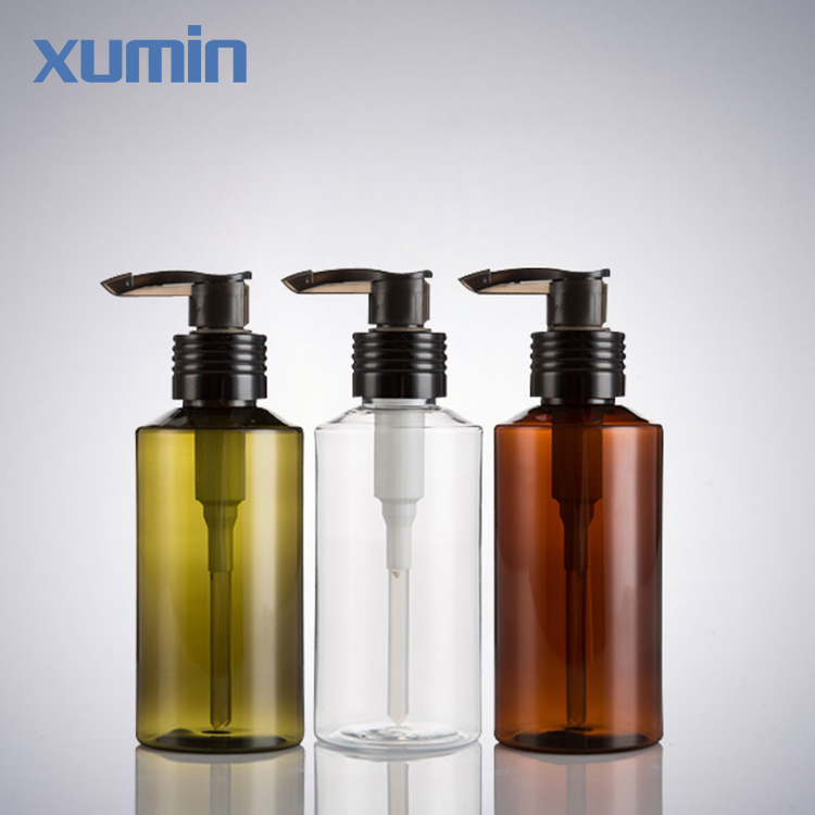 Low MOQ for Cream Jar - Fast delivery time black cap clear green amber 100ml 150ml pump cosmetic pet bottle – Xumin