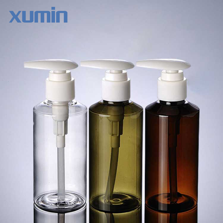 Hot Sale for Empty Cosmetic Containers - Fast delivery white cap 100 150ml green clear brown Transparent hair shampoo pump cosmetic pet bottle – Xumin