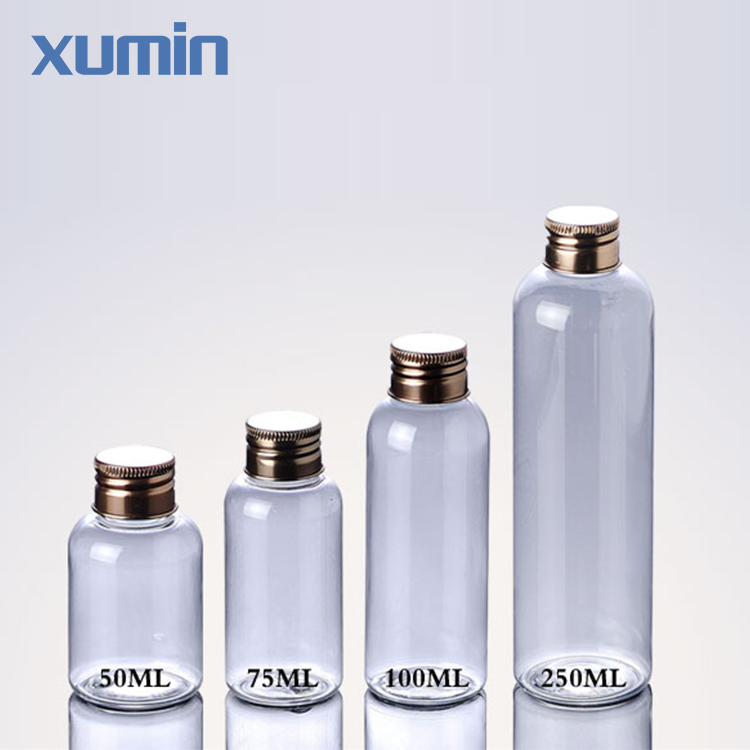 Fast delivery hair care bottles 50 100 75 250ml empty bottles clear cosmetic plastic pet bottle for hair oil