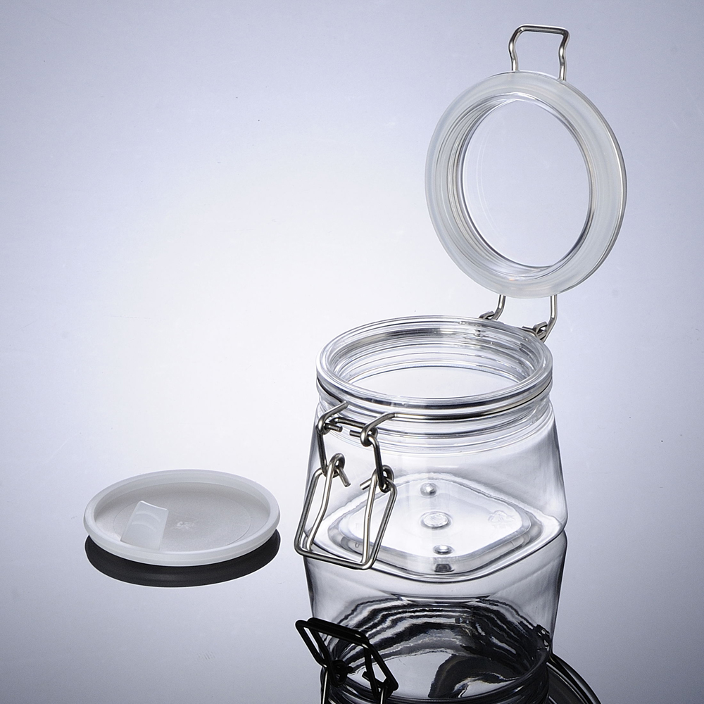 Fashionable design recycle 220g clear plastic cosmetic face mask jar