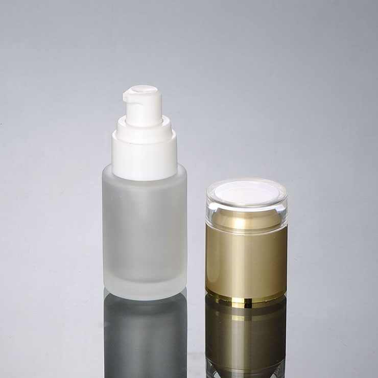 Trade Assurance Cosmetic 20G 30G 50G Golden Glass Jar 30ml 40ml 60ml 80ml 100ml 120ml Frosted Cosmetic Glass Bottle