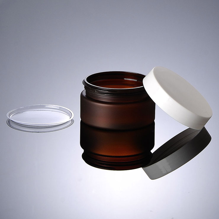 New arrival 100G amber matte cosmetic PET plastic jar for cream