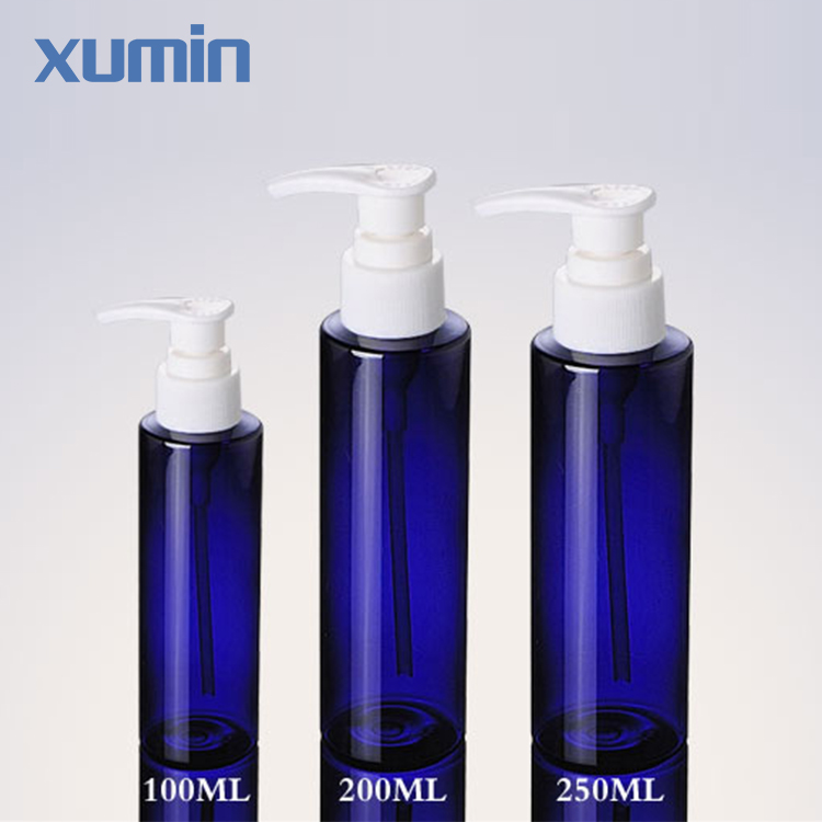 High PerformancePet Plastic Bottle -
 High Quality White Normal Cap Blue Pump Cosmetic Pet Bottle 100 Ml 200 Ml 250 Ml Pet Bottle – Xumin