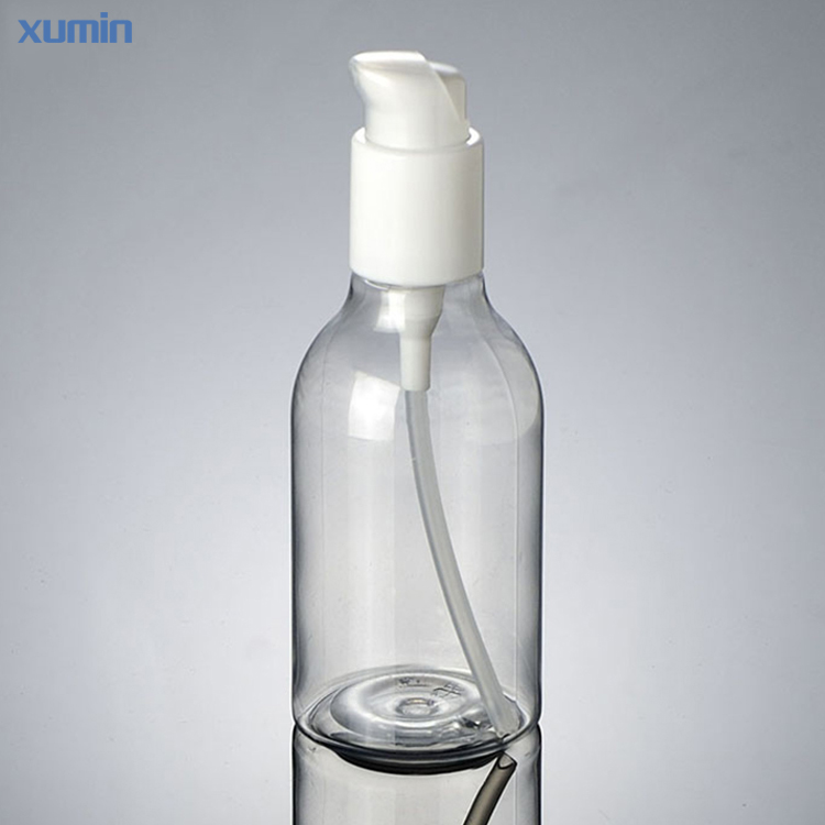 Leakproof design white hair shampoo bottles 200 ml clear plastic cosmetic pet bottle