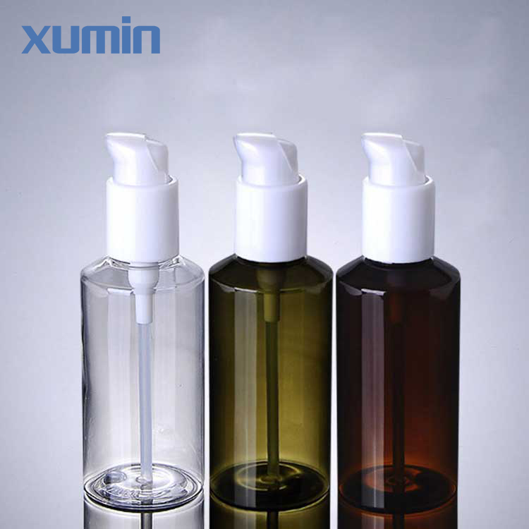Fast delivery time leak proof design white cap 3 color low price 100ml 150ml cosmetic pet bottle for emulsion