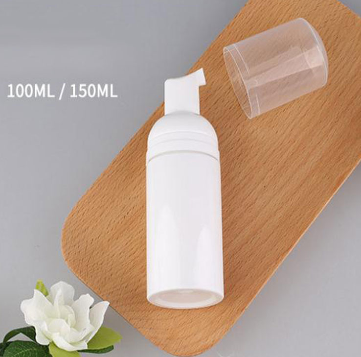 wholesale foaming bottle 100ml 150ml PET bubble foam spray pump plastic cosmetic DIY mousse bottle with pump Featured Image