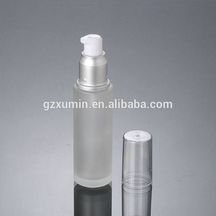 High Quality Cosmetic Glass Bottle Sliver Cap Empty Spray 20ml 25ml 30ml 50ml Wholesale Frosted 2oz Glass Bottle