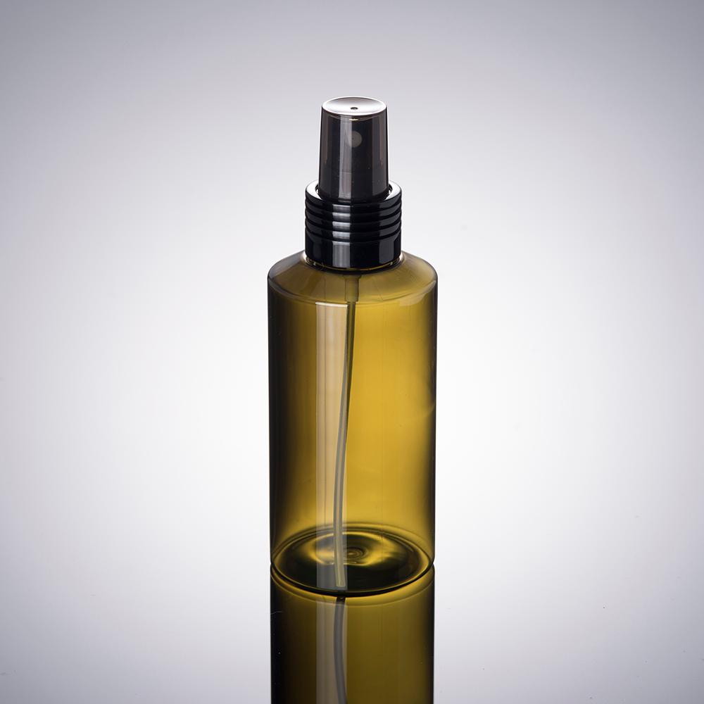 cosmetic packaging spray cap 50ml hair oil bottles green amber plastic pet bottle