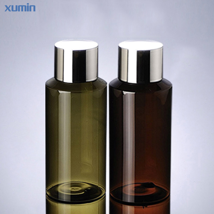 Original Factory Frosted Glass Bottle -
 Fast delivery time sliver cap inclined shoulder low price 150ml amber clear green cosmetic pet bottle – Xumin