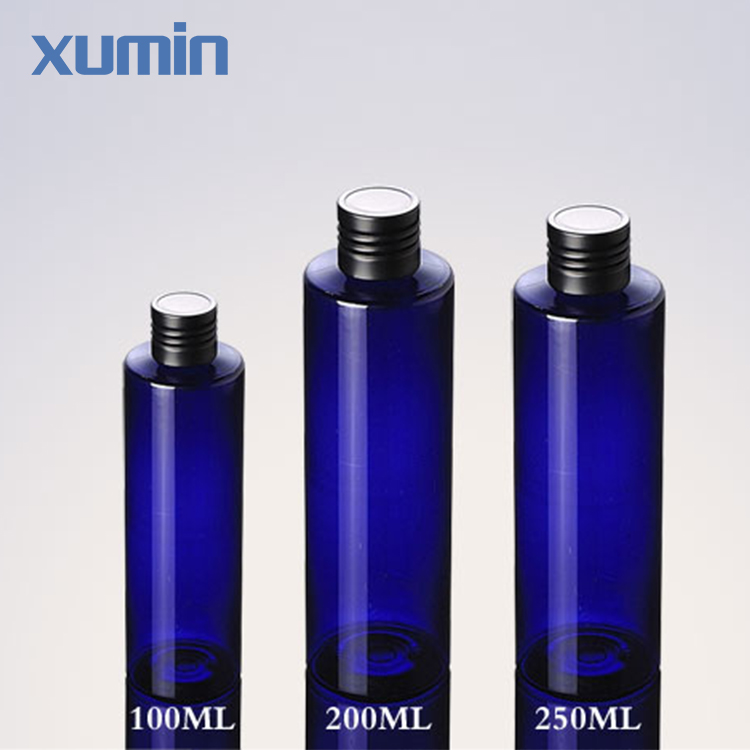 Original Factory Frosted Glass Bottle -
 2019 New Arrival Fashion Packaging Black Screw Cap Blue 100Ml 200Ml 250Ml Pet Bottle – Xumin