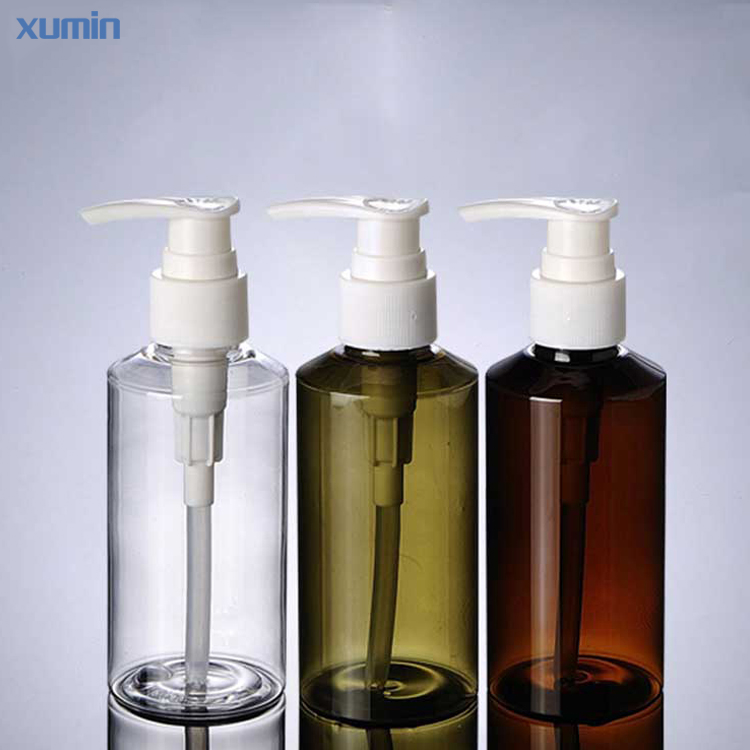 OEM/ODM Supplier Empty Spray Bottles -
 Word Manufacturers quality white pump cap 100ml 150ml green amber plastic cosmetic pet bottle – Xumin