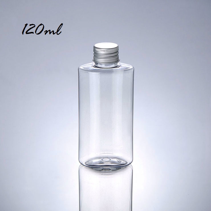 最小注文はアルミペットボトルキャップに髪油のためのクリア120mlの200mlのプラスチックの空き瓶を許可します