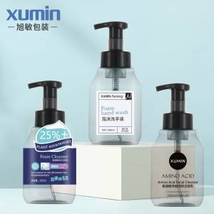 Excellent quality Plastic Packaging - wholesale cosmetic 350ml empty hand wash bottles pet plastic bottle packaging – Xumin