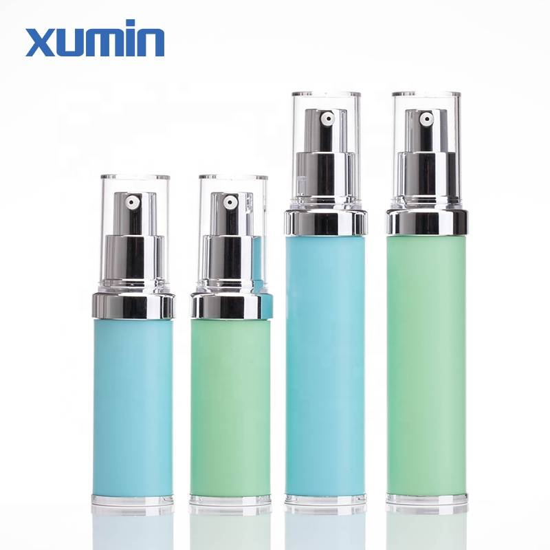 20ml 30ml light green airless pump bottle white silver pump head for lotion bottle Featured Image