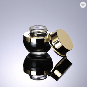 Luxury black cosmetic jar 20g 30g 50g glass jar for cosmetic cream