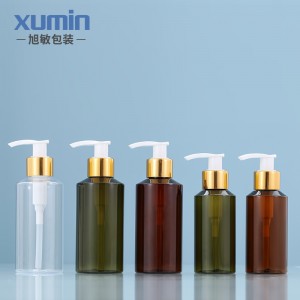 Made in china Green and Brown 100ML lotion bottle 150ML transparent plastic cosmetic packaging