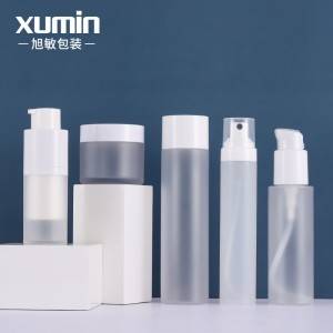 Well-designed Glass Cosmetic Containers -
 50g cream jars 15ml airless pump bottle and 100ml toner 150ml lotion bottle with 50ml perfume spray bottle set – Xumin