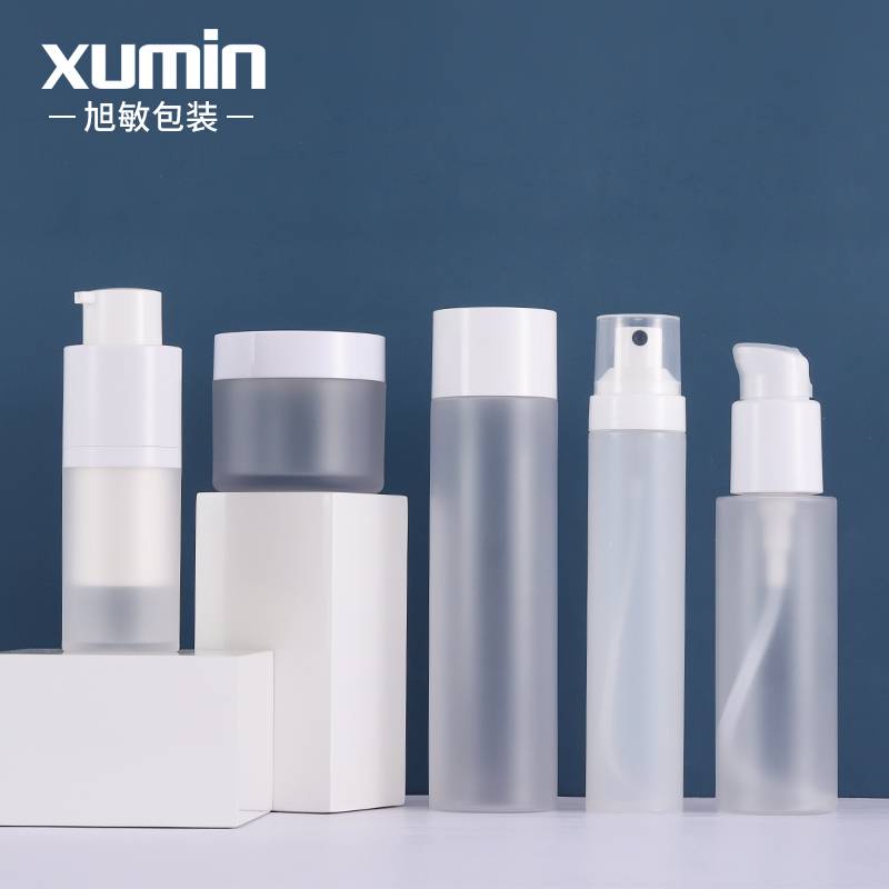 50g cream jars 15ml airless pump bottle and 100ml toner 150ml lotion bottle with 50ml perfume spray bottle set Featured Image