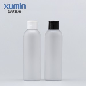 Beauty personal care pet plastic bottle 200ml in bottles black cover and white cover frosted bottles