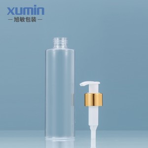 Transparent Gold Circle bottle cosmetic big capacity 100ML 120ML 150ML 200ML 250ML lotion bottle