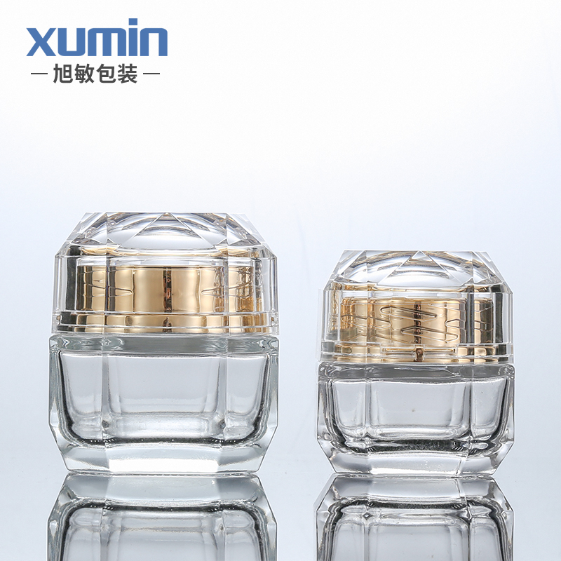 wholesale 30g 50g clear glass cosmetic jar custom cosmetic cream jar glass jars with lids Featured Image