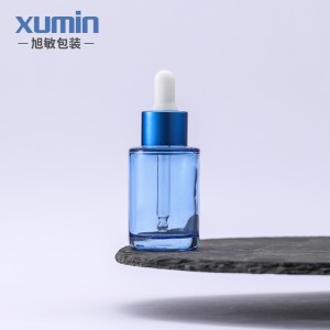 Customize color electrolytic aluminum ring 30ML glass dropper bottle cosmetic packaging for essential oil bottle