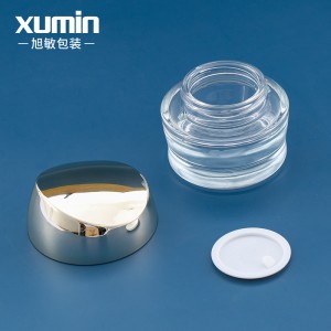 Cosmetic 50g clear glass jar with gold lid container glass jar 50ml packaging