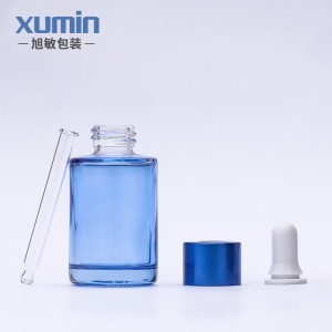 Customize color electrolytic aluminum ring 30ML glass dropper bottle cosmetic packaging for essential oil bottle
