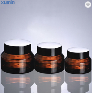 Trade Assurance Amber Glass Cosmetic Jar Fashion Packing 15G 30G 50G Glass Cosmetic Jar