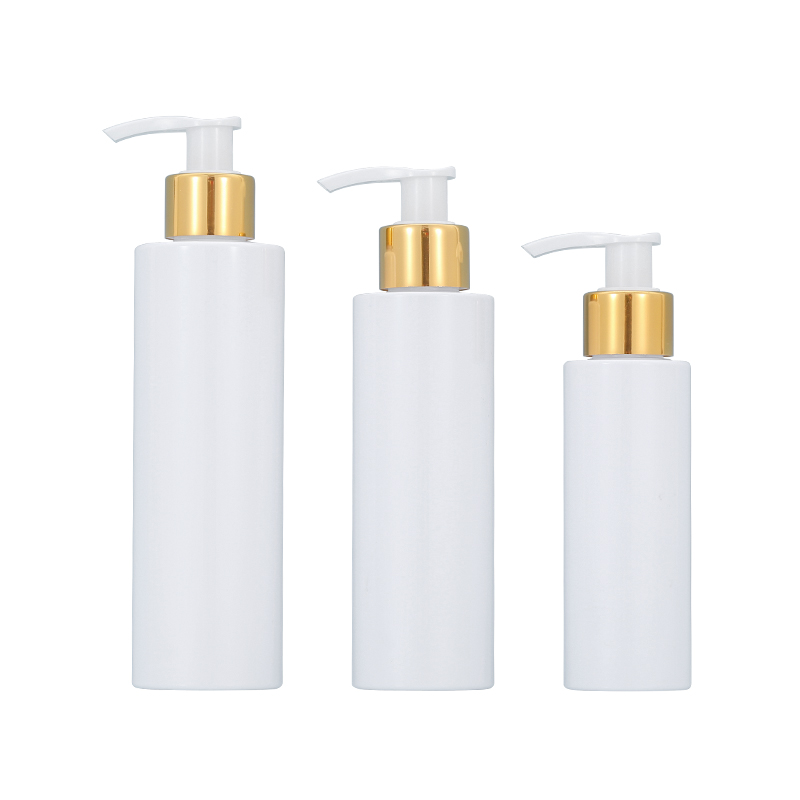 OEM China Plastic Cosmetic Container -
 White Gold Circle lotion pump bottle 100ml pet bottle 150ML 200ML pet plastic bottle – Xumin