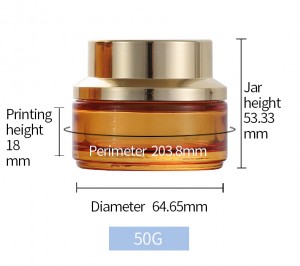 wholesale 50g glass cosmetic jars custom glass jar with gold lid with cream jar