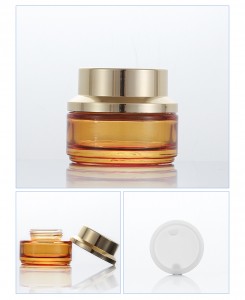 wholesale 50g glass cosmetic jars custom glass jar with gold lid with cream jar