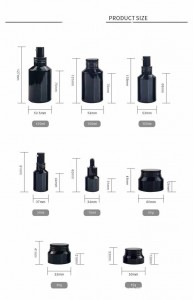 15ml 30ml 100ml glossy black oblique shoulder essential oil bottle with spray head