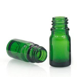 Wholesale cosmetic serum green color empty glass essential oil bottle 10ml