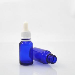 China fábrica 10ml esencial coalt botella de aceite azul parafuso de plástico neno adulteración tapa contagotas proba con orificio