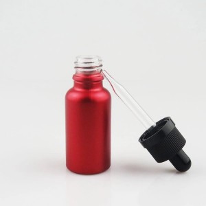 10ml 15ml 20ml 30ml 50ml 100ml electroplated ruĝa malplena esenca oleo vitra botelo