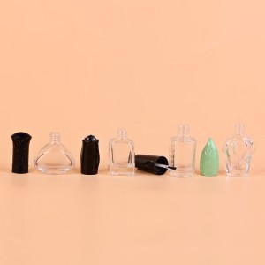 Wholesale empty uv gel nail polish glass bottle with plastic screw green cap