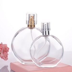 Wholesale custom design spot empty 30ML 50ML 100ML bayonet round glass perfume spray bottle