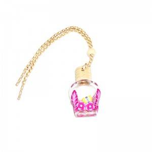 5ml factory heart shaped mini glass empty car diffuser perfume bottle hanging   