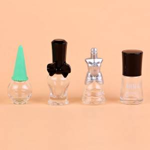 12ml 15ml unique plastic cap brush custom logo empty glass nail polish bottle