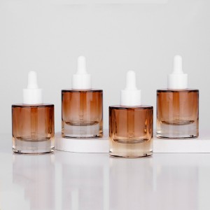 Wholesale custom 1oz 30ml cylinder cosmetic essence oil liquid glass dropper bottle