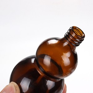 10ml 20ml 30ml 50ml 100ml wholesale gourd shape amber bottle spray empty glass dropper bottle for essential oil